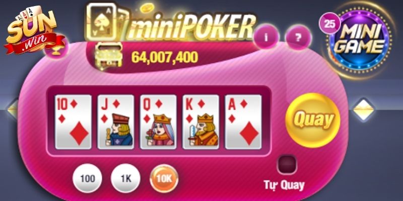 Mini Poker Sunwin tối ưu trải nghiệm giải trí trực tuyến